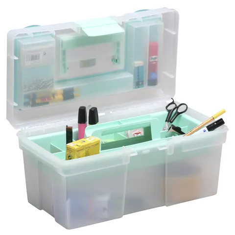 allit opbergkoffer McPlus Clear 16, PP, groen – afbeelding 1