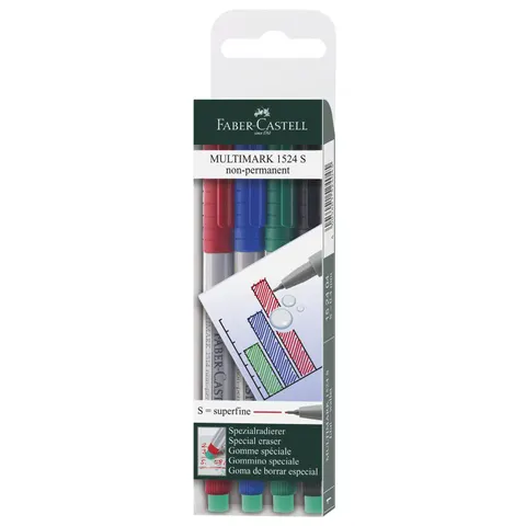 FABER-CASTELL NonPermanent-Marker MULTIMARK S, 4er Etui – Bild 1