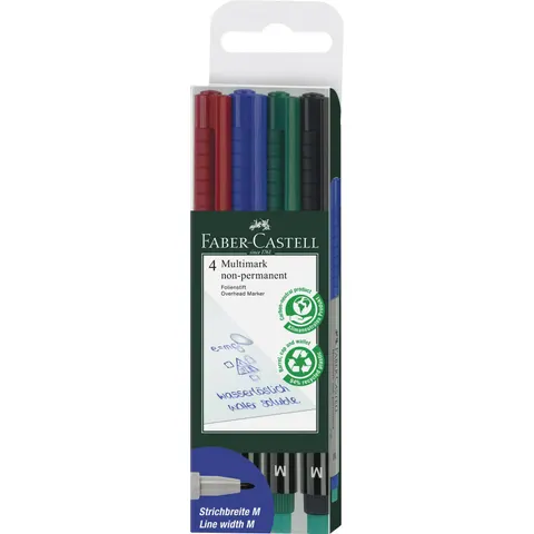 FABER-CASTELL NonPermanent-Marker MULTIMARK M, 4er Etui – Bild 1