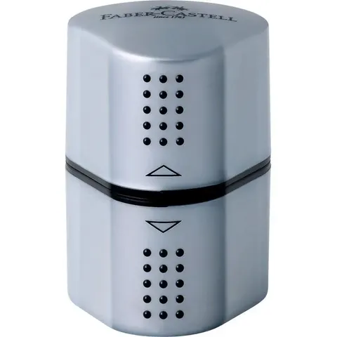 FABER-CASTELL GRIP 2001 Spitzdose - silber – Bild 1