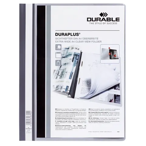 Snelhechtmap Durable Duraplus A4 grijs – afbeelding 1