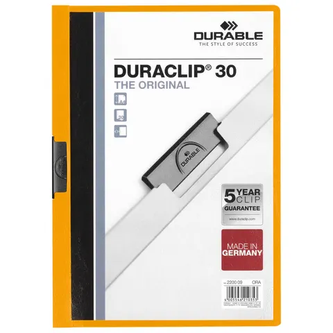 DURABLE Klemmhefter DURACLIP ORIGINAL 30, DIN A4, orange – Bild 1
