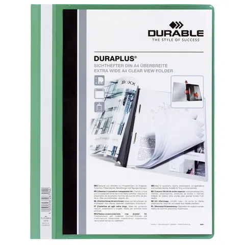Snelhechtmap Durable Duraplus A4 groen – afbeelding 1