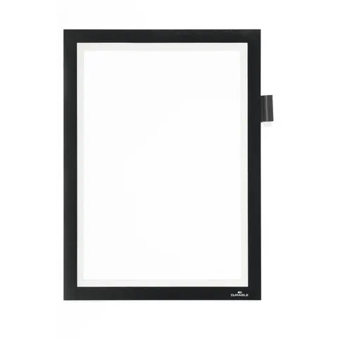 Durable DURAFRAME NOTE Adhesive Magnetic Document Frame + Pen Holder A4 Black – image 1