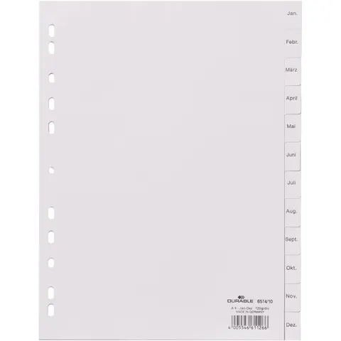 DURABLE Monatsregister A4 Jan-Dez PP volldeck. grau – Bild 1