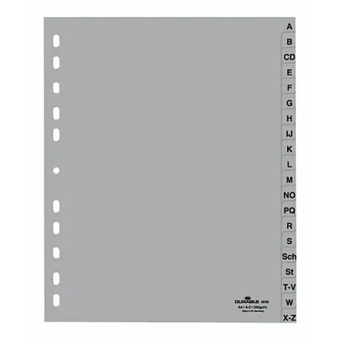 DURABLE A-Z Register A4 20tlg. überbreit grau – Bild 1