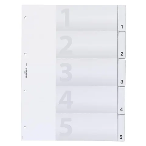 DURABLE Ordnerregister Vollformat 1-5 transparent - 1 Satz – Bild 1