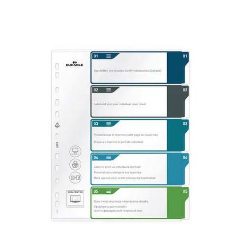 DURABLE Ordnerregister Überbreite 1-5 DIN A4 – Bild 1