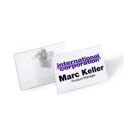 DURABLE Namensschild, mit Kombiklemme, 40 x 75 mm – Bild 1