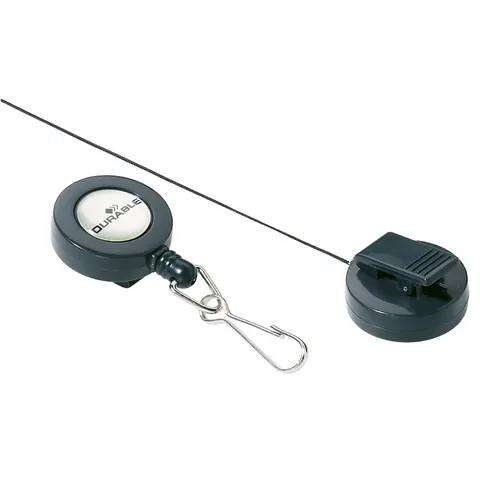 DURABLE Ausweishalter mit Karabinerhaken, anthrazit – Bild 1