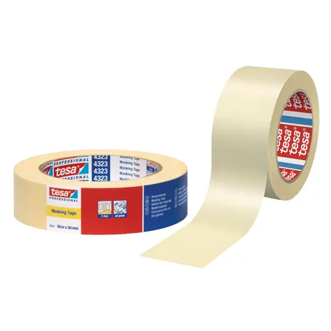 tesa Maler Krepp 4323 Basic Papierabdeckband, 38 mm x 50 m – Bild 1