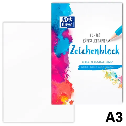 OXFORD Zeichenblock DIN A3 20 Blatt – Bild 1