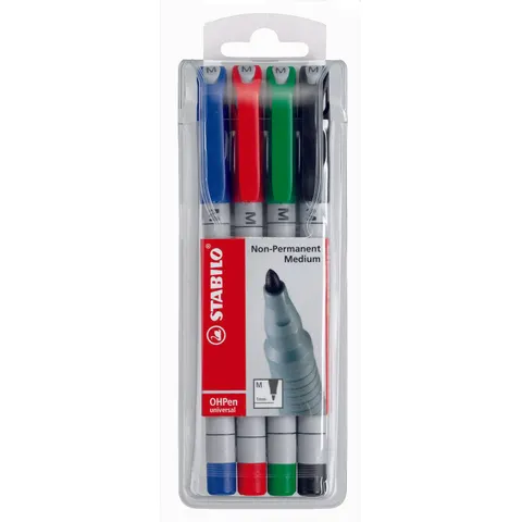 STABILO Nonpermanent-Marker OHPen universal, 4er Etui – 8534 – Bild 1