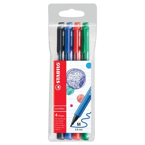 STABILO Fasermaler pointMax, 4er Kunststoffetui – 4884 – Bild 1