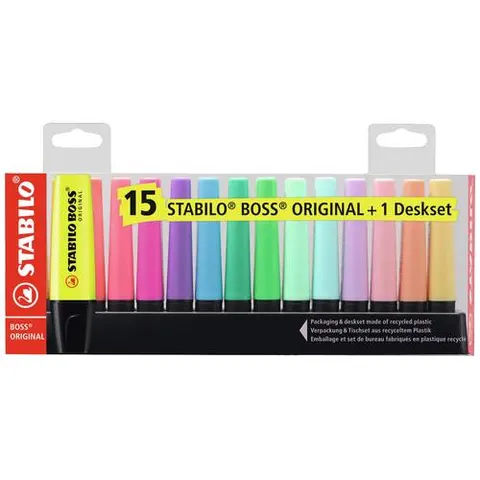 STABILO Textmarker BOSS ORIGINAL, 15er Tischset – 517478 – Bild 1