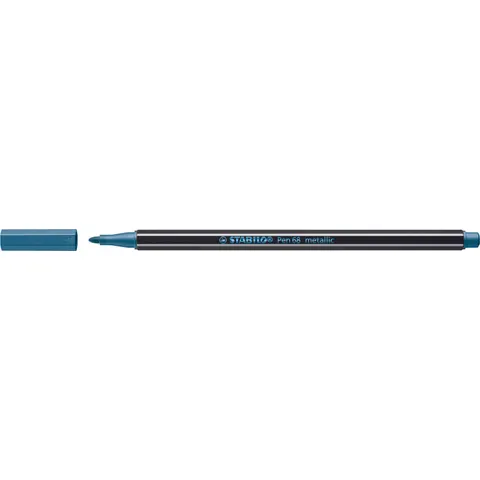 Viltstift STABILO Pen 68/841 medium metallic blauw – afbeelding 1
