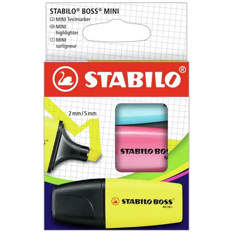 STABILO Textmarker BOSS MINI, 3er Kartonetui – 073201 – Bild 1
