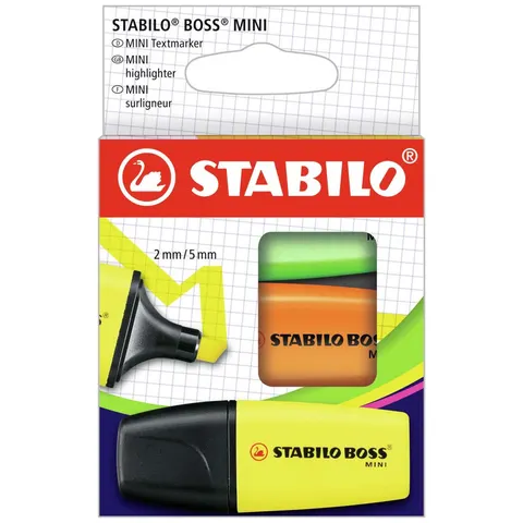 STABILO Textmarker BOSS MINI, 3er Kartonetui – 073202 – Bild 1