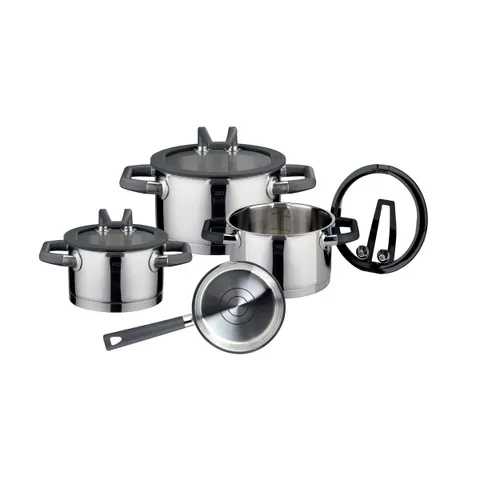 ELO Premium Topfset "Rondello" 7-teilig – silber – Bild 1
