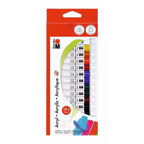 Marabu Acrylfarbe, 12 ml, 12er-Set – Bild 1