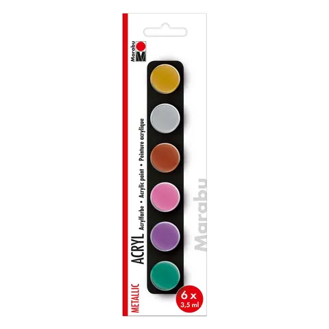 Marabu Acrylfarben-Set Metallic, farbsortiert – Bild 1