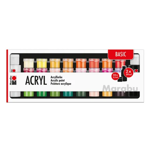 Marabu Acrylfarben-Set Basic, farbsortiert – 1210000000208 – Bild 1