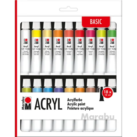 Marabu Acrylfarben-Set Basic, farbsortiert – 1210000000202 – Bild 1