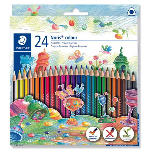 STAEDTLER 187C24 - Coloured pencils, 3 mm, triangular shape, 24 colours – image 1