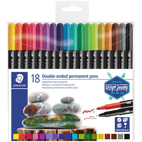 STAEDTLER Doppel-Fasermaler permanent, 18er Etui – Bild 1