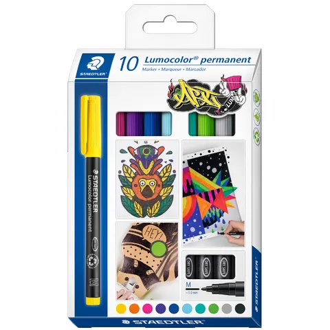 STAEDTLER 317C10 - Permanent universal marker M, set, 10 colours – image 1