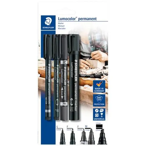 STAEDTLER 60BK - Marker set, 4 markers, black – image 1
