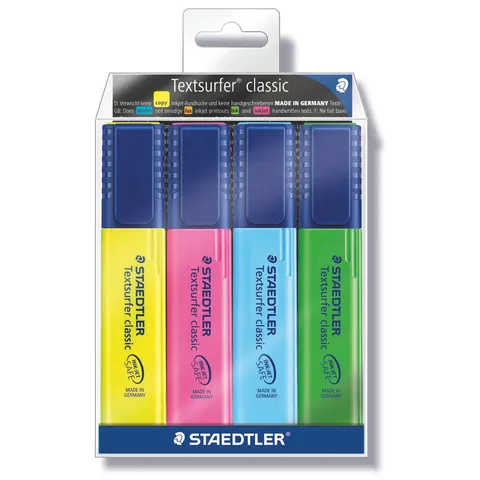STAEDTLER Textsurfer classic tekstmarker - set 4 st – afbeelding 1
