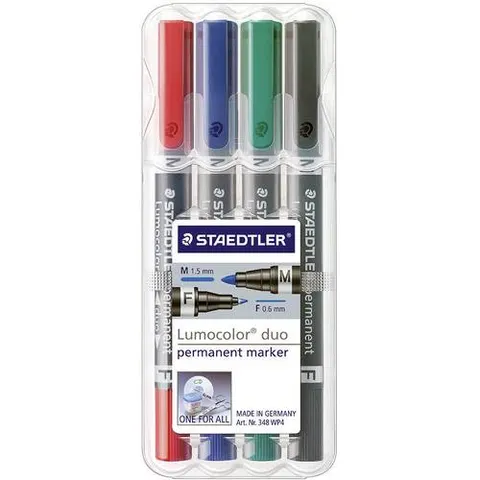 STAEDTLER Perm.Marker Lumocolor duo 4St Box – Bild 1