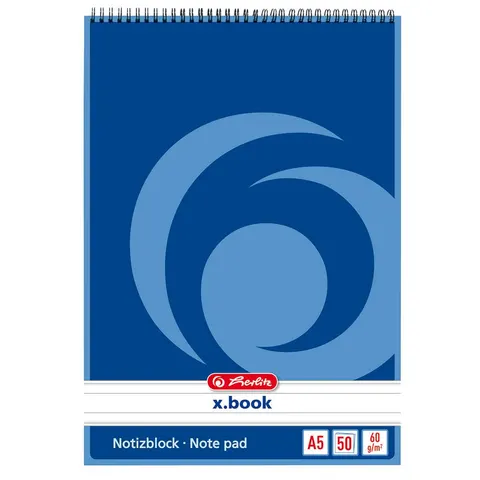 Herlitz Spiralnotizblock A5 50 Blatt kariert – Bild 1