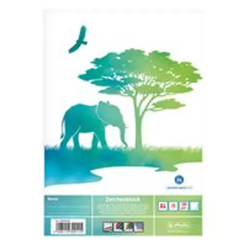 Herlitz Zeichenblock A4 GREENline Elefant 20 Blatt – Bild 1