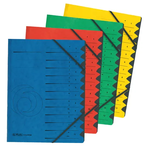 herlitz Ordnungsmappe easyorga, A4, Karton, 12 Fächer, rot – Bild 1