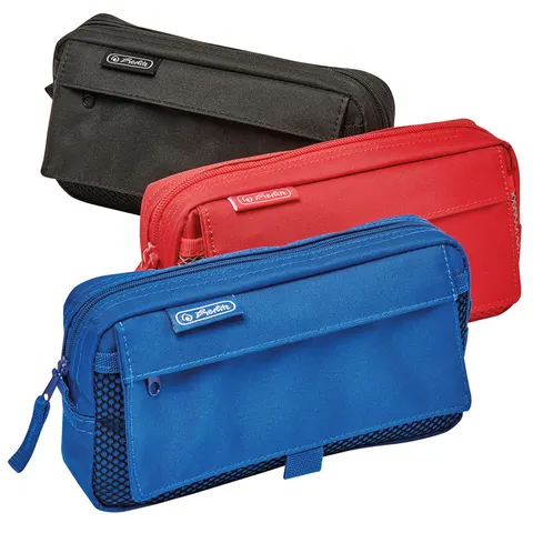 herlitz Schlamper-Etui mit Netztasche, schwarz – Bild 1
