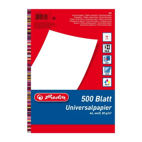 Herlitz Universalpapier A4 80g 500Blatt weiß – Bild 1