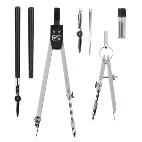 herlitz Zirkel-Set schwarz, silber – Bild 1