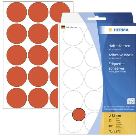 HERMA Klebepunkte Ø 32,0 mm rot – Bild 1
