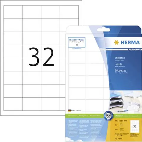 HERMA 4200 - PREMIUM A4 labels 25 sheets/pack – image 1