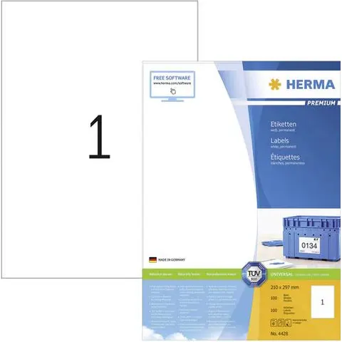 HERMA 4428 - PREMIUM A4 labels 100 sheets/pack – image 1
