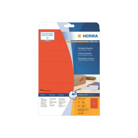 Herma Labels red 70x37 SuperPrint 600 pcs. – afbeelding 1