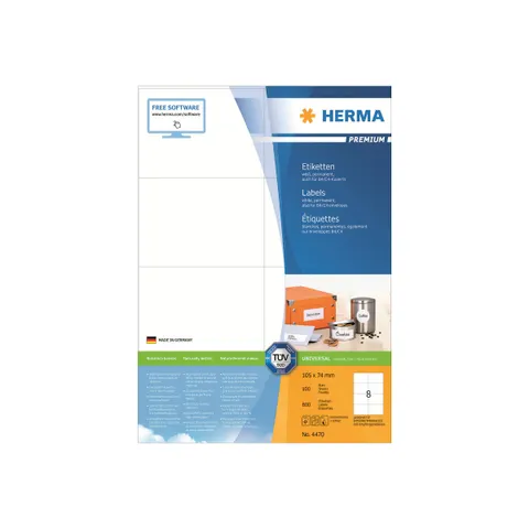 HERMA 4470 - PREMIUM A4 labels 100 sheets/pack – image 1