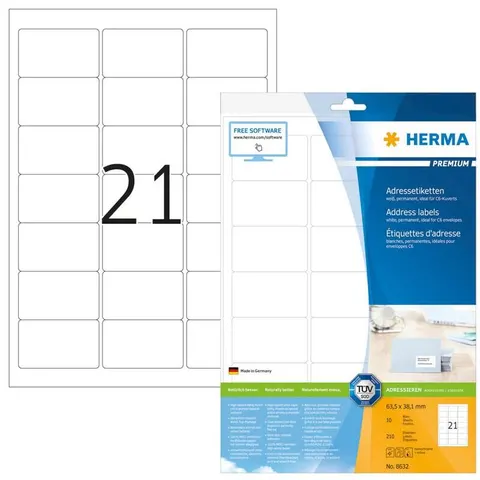 HERMA 8632 Wit adreslabels – afbeelding 1