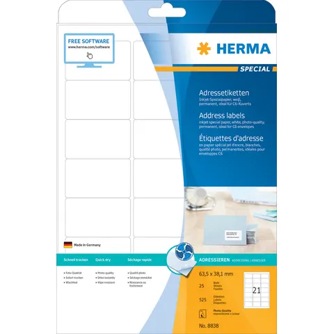 HERMA 8838 Wit adreslabels – afbeelding 1