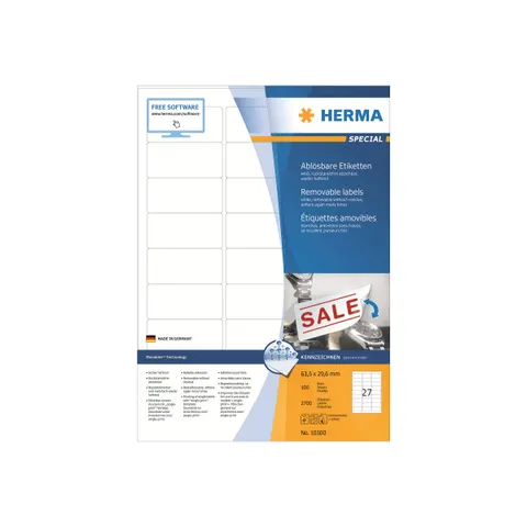 HERMA 10300 printeretiket Wit Zelfklevend printerlabel – afbeelding 1