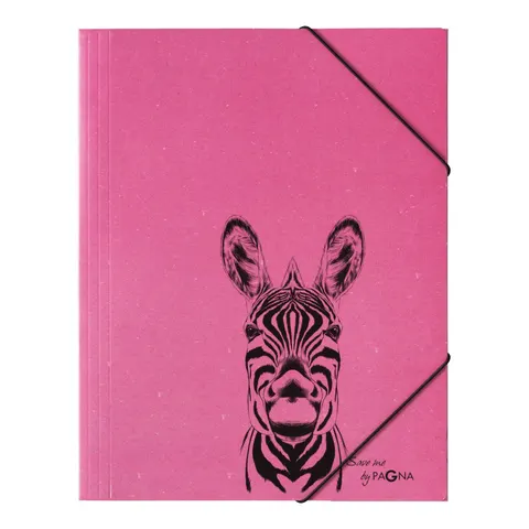 PAGNA Gummizugmappe A4 PP,Karton,3 Einschlagklapp, Zebra – Bild 1