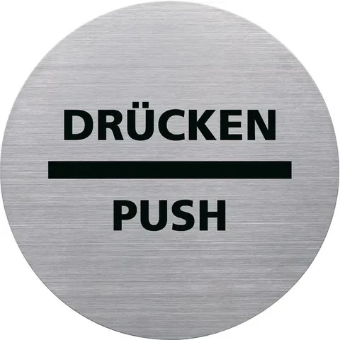 helit Piktogramm "de badge" ZIEHEN/PULL, rund, silber – afbeelding 1