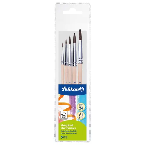 Pelikan Pinsel Starter-Set Haarpinsel, 5-teilig – Bild 1